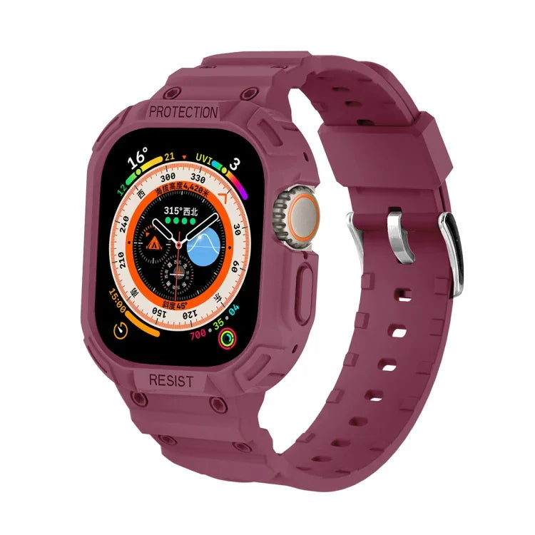 適用於 Apple Watch Ultra 3 / 2 / 1 49mm JUNSUNMAY 一體成型 TPU 保護殼可調節彈性錶帶