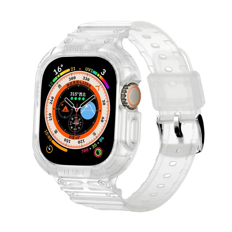 適用於 Apple Watch Ultra 3 / 2 / 1 49mm JUNSUNMAY 一體成型 TPU 保護殼可調節彈性錶帶
