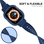 適用於 Apple Watch Ultra 3 / 2 / 1 49mm JUNSUNMAY 一體成型 TPU 保護殼可調節彈性錶帶