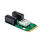 ST551 6Gbps PCIe B+M鍵轉2埠SATA 3.0卡，M.2轉雙SATA轉接器，ST551