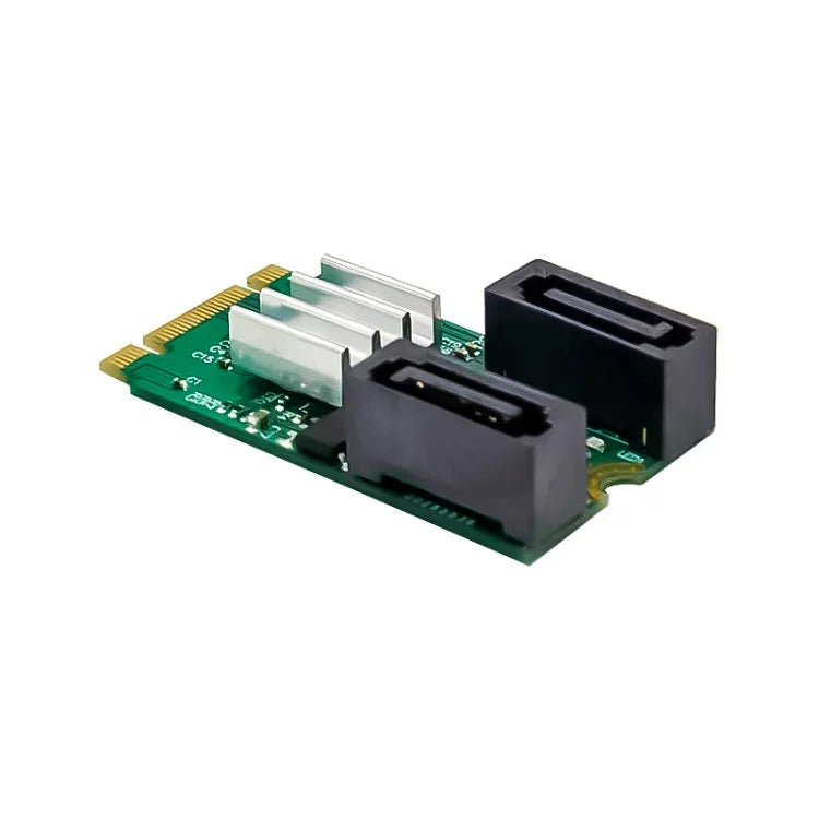 ST551 6Gbps PCIe B+M鍵轉2埠SATA 3.0卡，M.2轉雙SATA轉接器，ST551