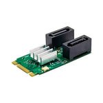 ST551 6Gbps PCIe B+M鍵轉2埠SATA 3.0卡，M.2轉雙SATA轉接器，ST551