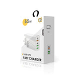 65W 雙 PD Type-C + 3 個 USB 多埠充電器，附 3A USB 對 Micro USB 數據線，英規插頭，英規插頭 + USB 對 Micro USB 數據線