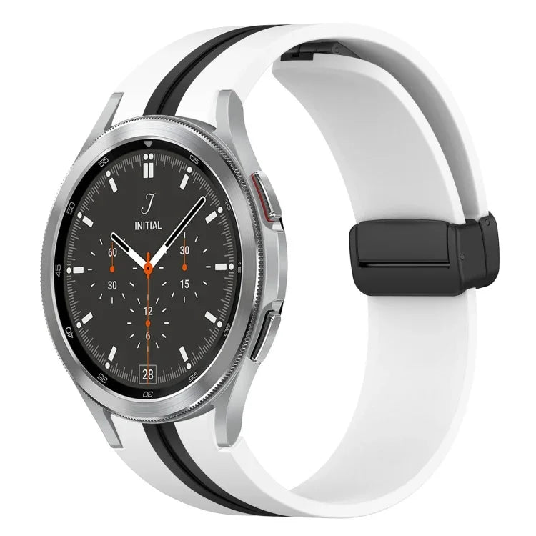 摺疊磁吸扣矽膠錶帶，適用於 Samsung Galaxy Watch 4 Classic 46mm，適用於 Samsung Galaxy Watch 4 Classic 42mm