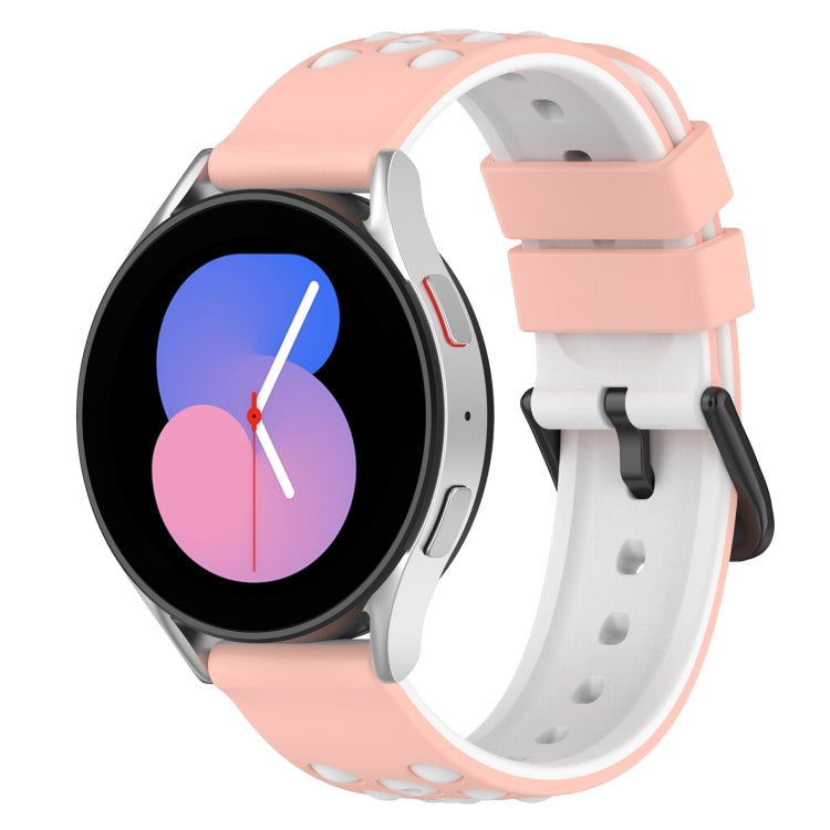 20mm 雙色多孔矽膠錶帶，適用於 Samsung Galaxy Watch5 44mm、Samsung Galaxy Watch5 40mm、Samsung Galaxy Watch5 Pro 45mm、Samsung Galaxy Watch4 44mm