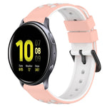 20mm 雙色多孔矽膠錶帶，適用於 Samsung Galaxy Watch Active2 44mm，適用於 Samsung Galaxy Watch 42mm