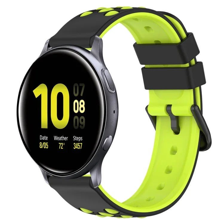 20mm 雙色多孔矽膠錶帶，適用於 Samsung Galaxy Watch Active2 44mm，適用於 Samsung Galaxy Watch 42mm