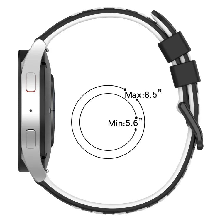 20mm 雙色多孔矽膠錶帶，適用於 Samsung Galaxy Watch Active2 44mm，適用於 Samsung Galaxy Watch 42mm