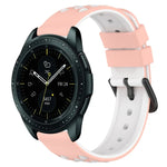 20mm 雙色多孔矽膠錶帶，適用於 Samsung Galaxy Watch Active2 44mm，適用於 Samsung Galaxy Watch 42mm