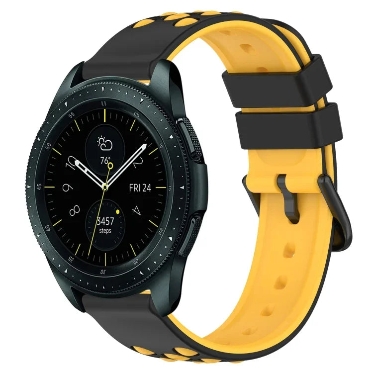 20mm 雙色多孔矽膠錶帶，適用於 Samsung Galaxy Watch Active2 44mm，適用於 Samsung Galaxy Watch 42mm