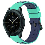 20mm 雙色多孔矽膠錶帶，適用於 Samsung Galaxy Watch Active2 44mm，適用於 Samsung Galaxy Watch 42mm