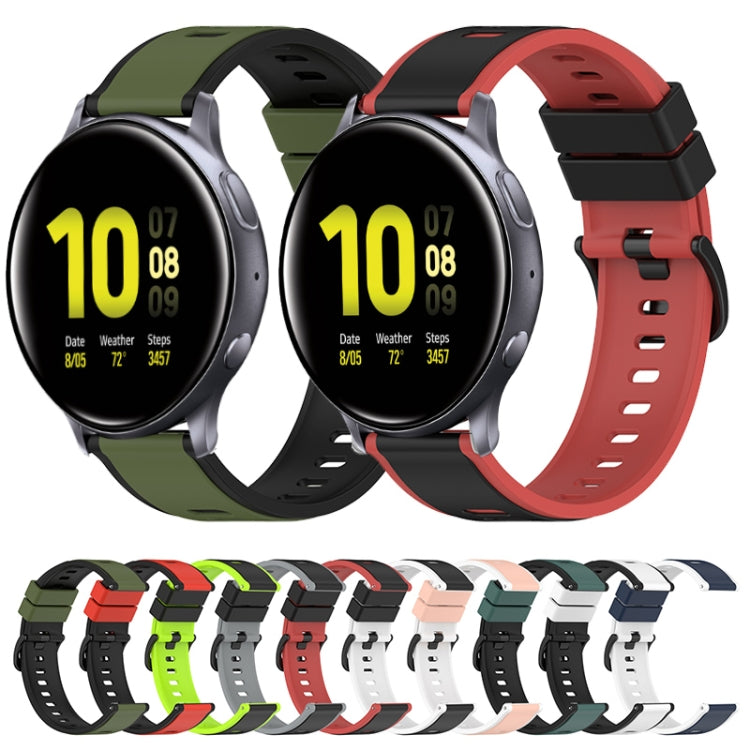 22mm 雙色矽膠錶帶，適用於 Samsung Galaxy Watch Active2 44mm，適用於 Samsung Galaxy Watch 42mm