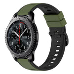 22mm Two-Color Silicone Watch Band, For Samsung Galaxy Watch3 45mm, For Samsung Galaxy Watch 46mm, For Samsung Gear S3 Classic, For Samsung Gear S3 Frontier