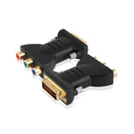 鍍金 DVI-I 24+5 公對 3 RCA 鍍金視訊音訊 AV 元件轉換器