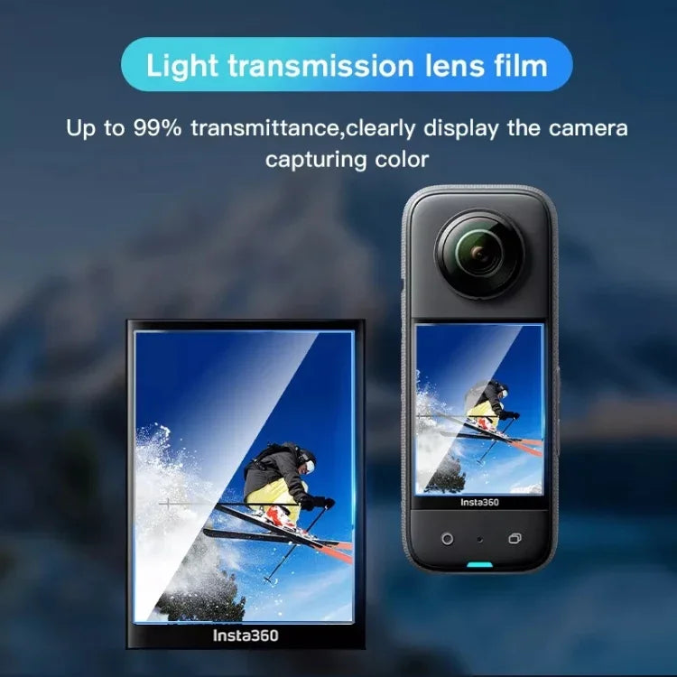 適用於Insta360 X3 STARTRC 2片透明高清曲面保護膜，適用於Insta360 X3