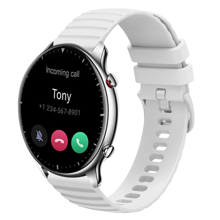 22mm Wavy Dotted Solid-Color Silicone Watch Band, For Amazfit GTR 2, For Amazfit 3 Stratos, For Amazfit GTR 47mm