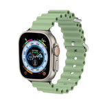 海洋矽膠金屬頭錶帶，適用於 Apple Watch Ultra 49mm / Series 8&7 45mm，適用於 Apple Watch Series 8&7 41mm / SE 2&6&SE&5&4 40mm / 3&2&1 38mm