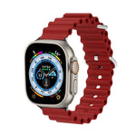 海洋矽膠金屬頭錶帶，適用於 Apple Watch Ultra 49mm / Series 8&7 45mm，適用於 Apple Watch Series 8&7 41mm / SE 2&6&SE&5&4 40mm / 3&2&1 38mm