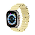 海洋矽膠金屬頭錶帶，適用於 Apple Watch Ultra 49mm / Series 8&7 45mm，適用於 Apple Watch Series 8&7 41mm / SE 2&6&SE&5&4 40mm / 3&2&1 38mm