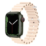 海洋矽膠金屬頭錶帶，適用於 Apple Watch Ultra 49mm / Series 8&7 45mm，適用於 Apple Watch Series 8&7 41mm / SE 2&6&SE&5&4 40mm / 3&2&1 38mm