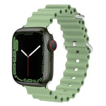 海洋矽膠金屬頭錶帶，適用於 Apple Watch Ultra 49mm / Series 8&7 45mm，適用於 Apple Watch Series 8&7 41mm / SE 2&6&SE&5&4 40mm / 3&2&1 38mm