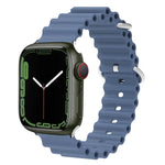 海洋矽膠金屬頭錶帶，適用於 Apple Watch Ultra 49mm / Series 8&7 45mm，適用於 Apple Watch Series 8&7 41mm / SE 2&6&SE&5&4 40mm / 3&2&1 38mm