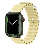 海洋矽膠金屬頭錶帶，適用於 Apple Watch Ultra 49mm / Series 8&7 45mm，適用於 Apple Watch Series 8&7 41mm / SE 2&6&SE&5&4 40mm / 3&2&1 38mm