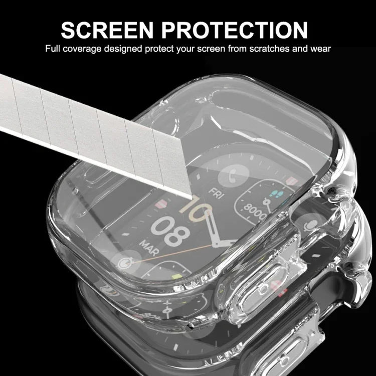 適用於 Apple Watch Ultra / Ultra 2 49mm ENKAY 全覆蓋透明軟 TPU 保護殼附螢幕保護膜