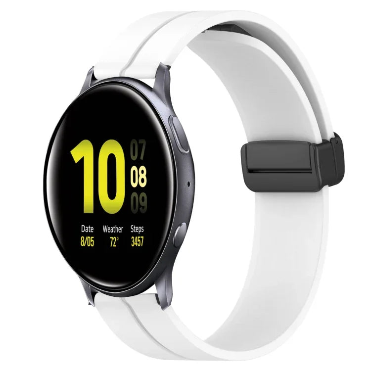 20mm 純色磁吸扣矽膠錶帶，適用於 Samsung Galaxy Watch Active2 44mm，Samsung Galaxy Watch 42mm