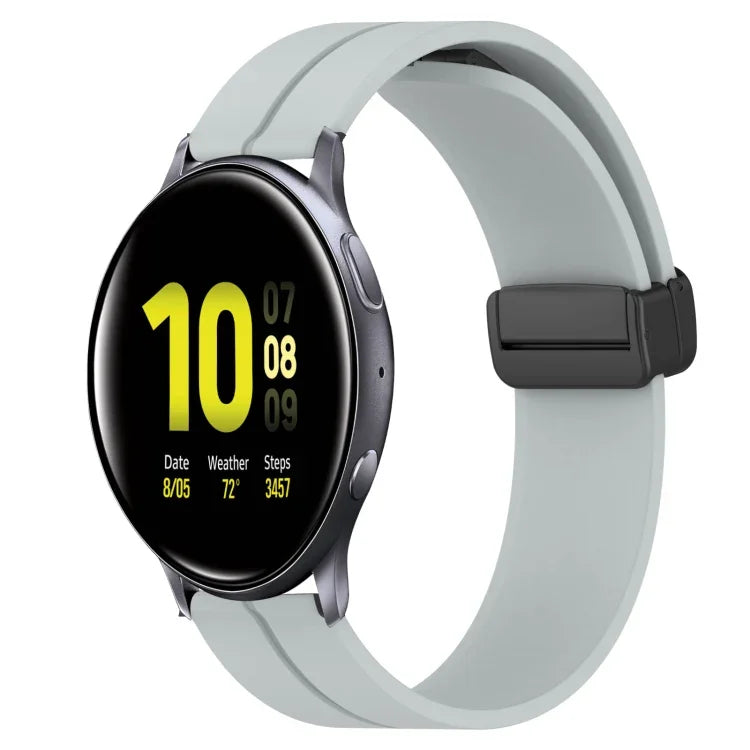 20mm Solid Color Magnetic Clasp Silicone Watch Band, For Samsung Galaxy Watch Active2 44mm, For Samsung Galaxy Watch 42mm
