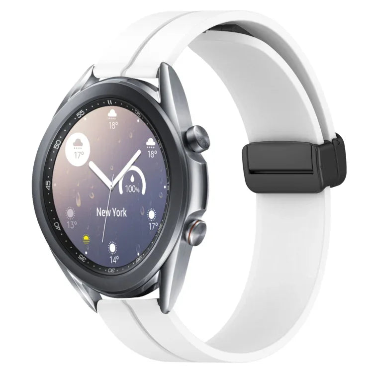 22mm 純色磁吸扣矽膠錶帶，適用於 Samsung Galaxy Watch3 45mm，適用於 Samsung Galaxy Watch 46mm，適用於 Samsung Gear S3 Classic，適用於 Samsung Gear S3 Frontier