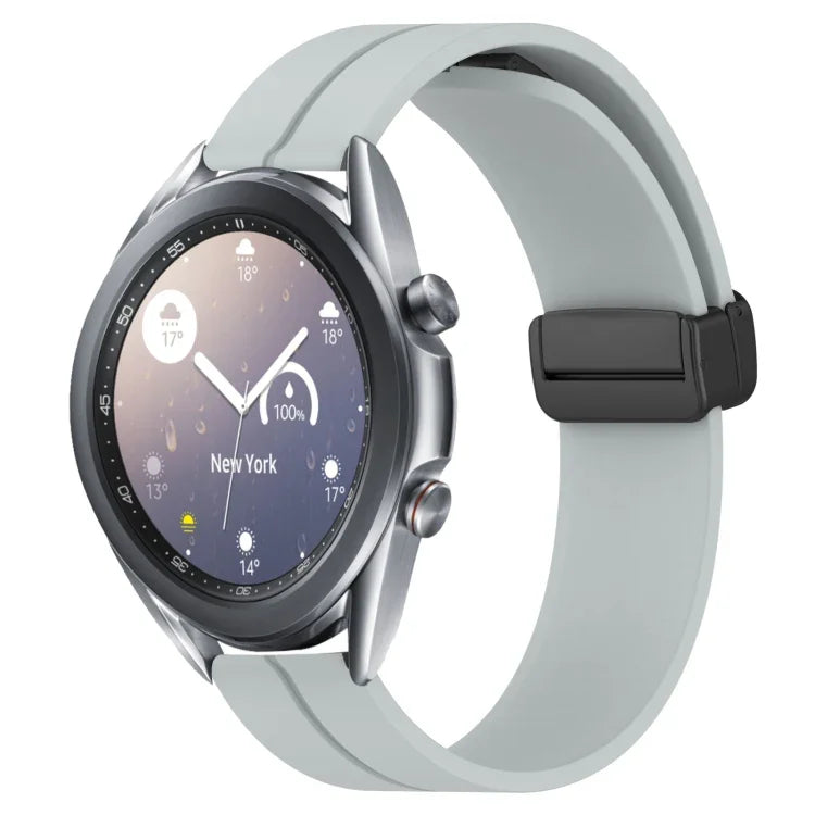 22mm Solid Color Magnetic Clasp Silicone Watch Band, For Samsung Galaxy Watch3 45mm, For Samsung Galaxy Watch 46mm, For Samsung Gear S3 Classic, For Samsung Gear S3 Frontier