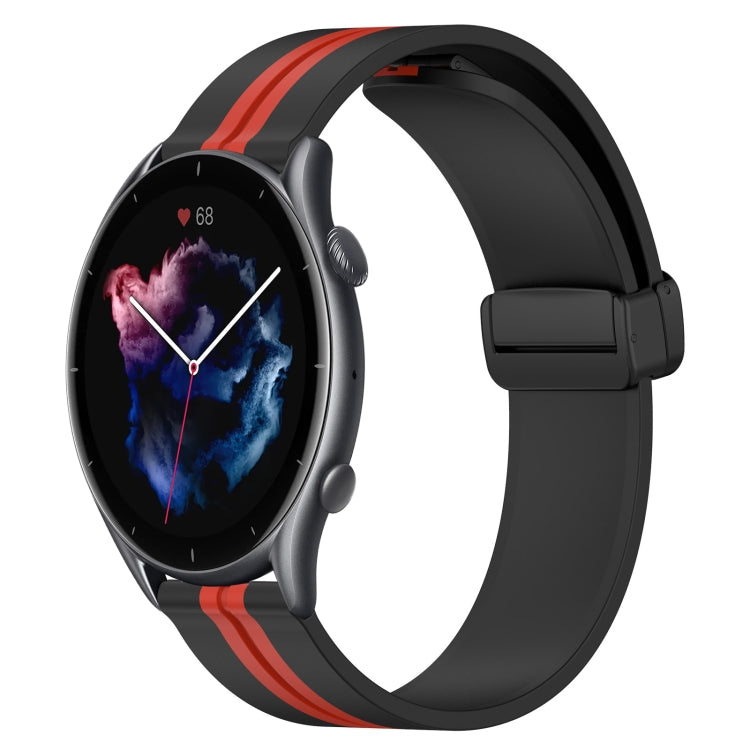 22mm Folding Magnetic Clasp Silicone Watch Band, For Amazfit GTR 4, For Amazfit GTR 3, For Amazfit GTR 3 Pro, For Amazfit GTR 2e