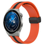 22mm Folding Magnetic Clasp Silicone Watch Band, For Huawei Watch GT3 Pro 46mm, For Huawei Watch GT3 46mm, For Huawei Watch GT Runner, For Huawei Watch 3
