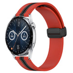 22mm Folding Magnetic Clasp Silicone Watch Band, For Huawei Watch GT3 Pro 46mm, For Huawei Watch GT3 46mm, For Huawei Watch GT Runner, For Huawei Watch 3