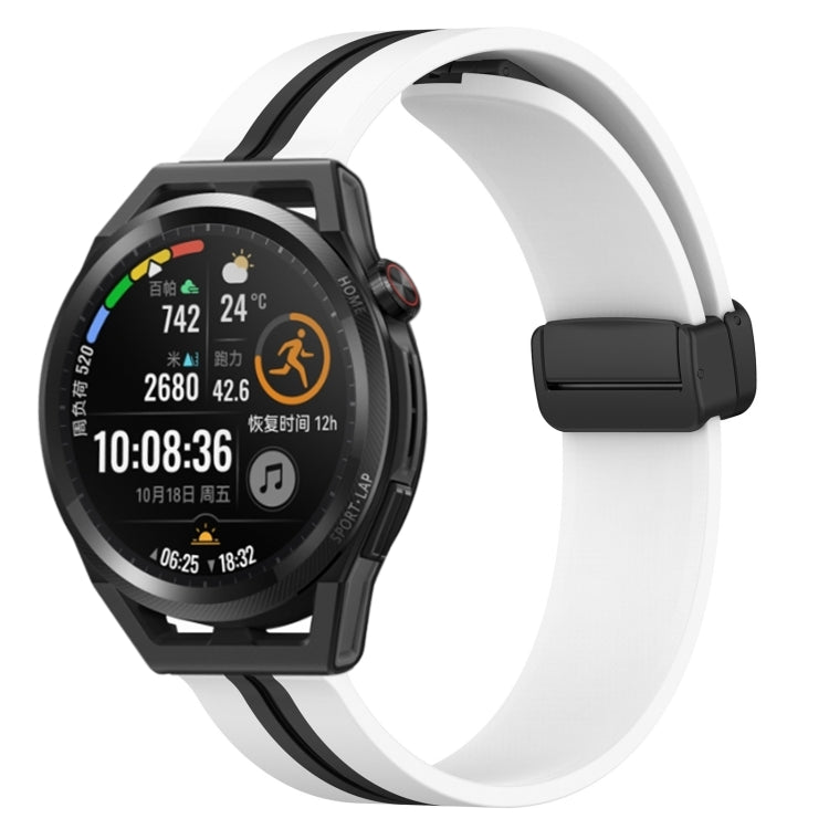 22mm Folding Magnetic Clasp Silicone Watch Band, For Huawei Watch GT3 Pro 46mm, For Huawei Watch GT3 46mm, For Huawei Watch GT Runner, For Huawei Watch 3