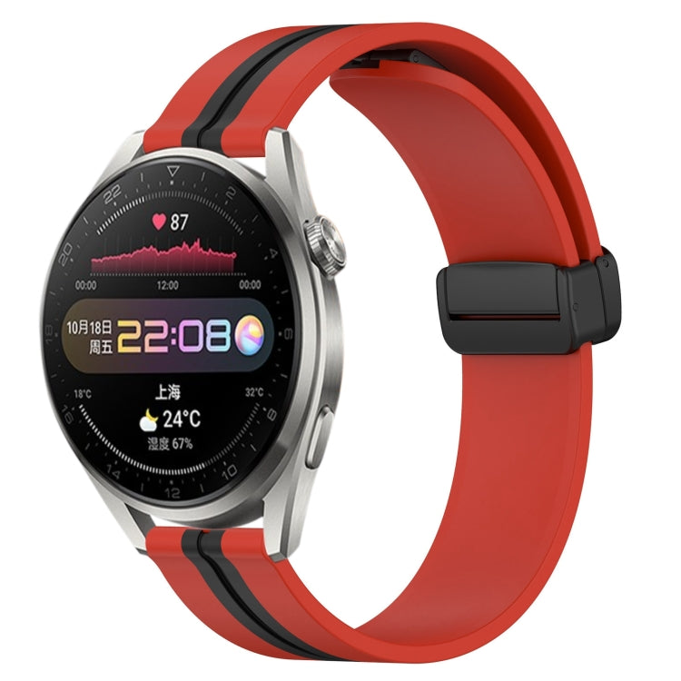 22mm Folding Magnetic Clasp Silicone Watch Band, For Huawei Watch 3 Pro, For Huawei GT2 Pro, For Huawei Watch GT 2E, For Huawei GT2 46mm