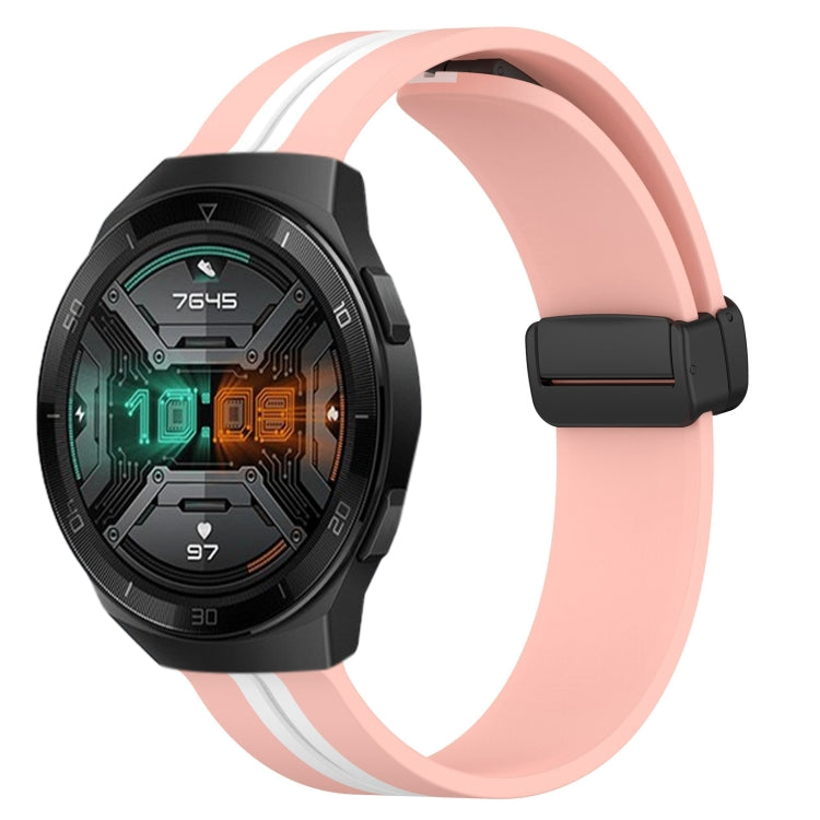22mm Folding Magnetic Clasp Silicone Watch Band, For Huawei Watch 3 Pro, For Huawei GT2 Pro, For Huawei Watch GT 2E, For Huawei GT2 46mm