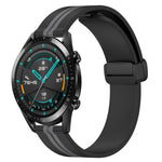 22mm Folding Magnetic Clasp Silicone Watch Band, For Huawei Watch 3 Pro, For Huawei GT2 Pro, For Huawei Watch GT 2E, For Huawei GT2 46mm