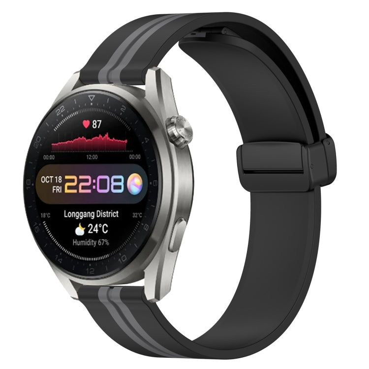 22mm Folding Magnetic Clasp Silicone Watch Band, For Huawei Watch 3 Pro New