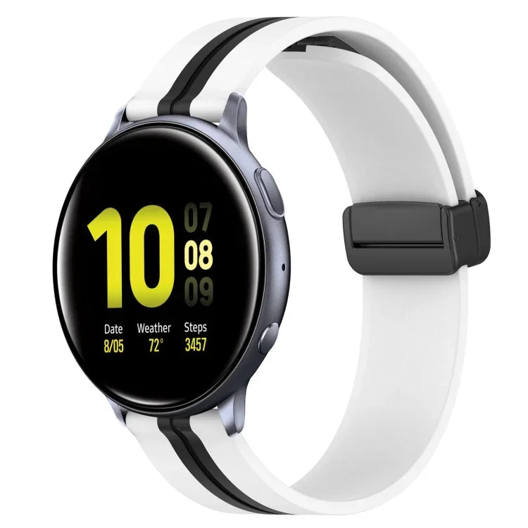 20mm 折疊磁吸扣矽膠錶帶，適用於 Samsung Galaxy Watch Active 2 40mm，Samsung Galaxy Watch Active 2 44mm，Samsung Galaxy Watch 42mm