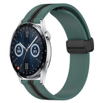 20mm Folding Magnetic Clasp Silicone Watch Band, For Huawei Watch GT3 Pro 43mm, For Huawei Watch GT3 42mm, For Huawei Watch GT2 42mm, For Huawei Watch 2