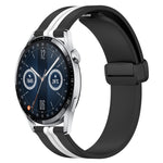 20mm Folding Magnetic Clasp Silicone Watch Band, For Huawei Watch GT3 Pro 43mm, For Huawei Watch GT3 42mm, For Huawei Watch GT2 42mm, For Huawei Watch 2