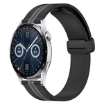20mm Folding Magnetic Clasp Silicone Watch Band, For Huawei Watch GT3 Pro 43mm, For Huawei Watch GT3 42mm, For Huawei Watch GT2 42mm, For Huawei Watch 2