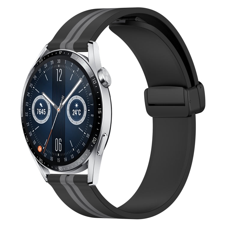 20mm Folding Magnetic Clasp Silicone Watch Band, For Huawei Watch GT3 Pro 43mm, For Huawei Watch GT3 42mm, For Huawei Watch GT2 42mm, For Huawei Watch 2