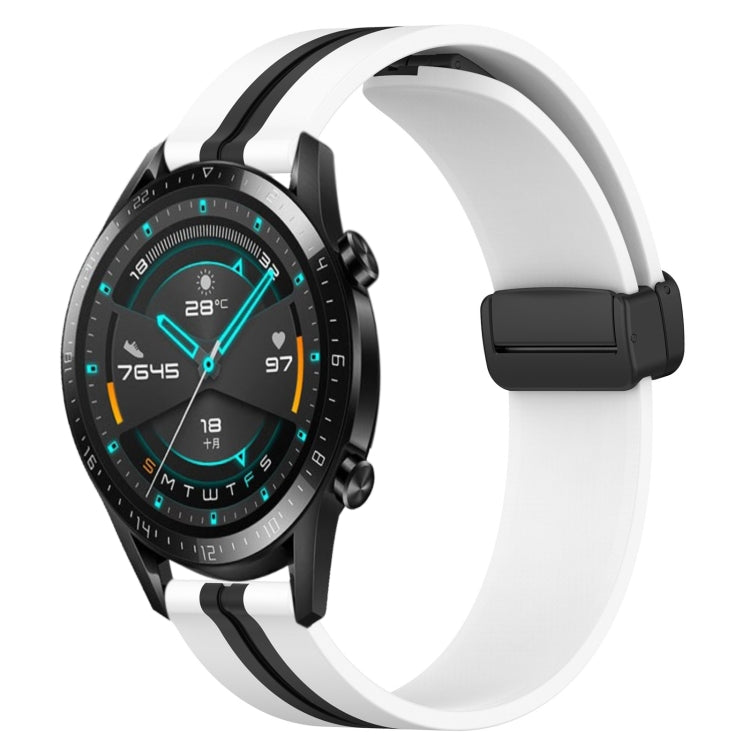 20mm Folding Magnetic Clasp Silicone Watch Band, For Huawei Watch GT3 Pro 43mm, For Huawei Watch GT3 42mm, For Huawei Watch GT2 42mm, For Huawei Watch 2