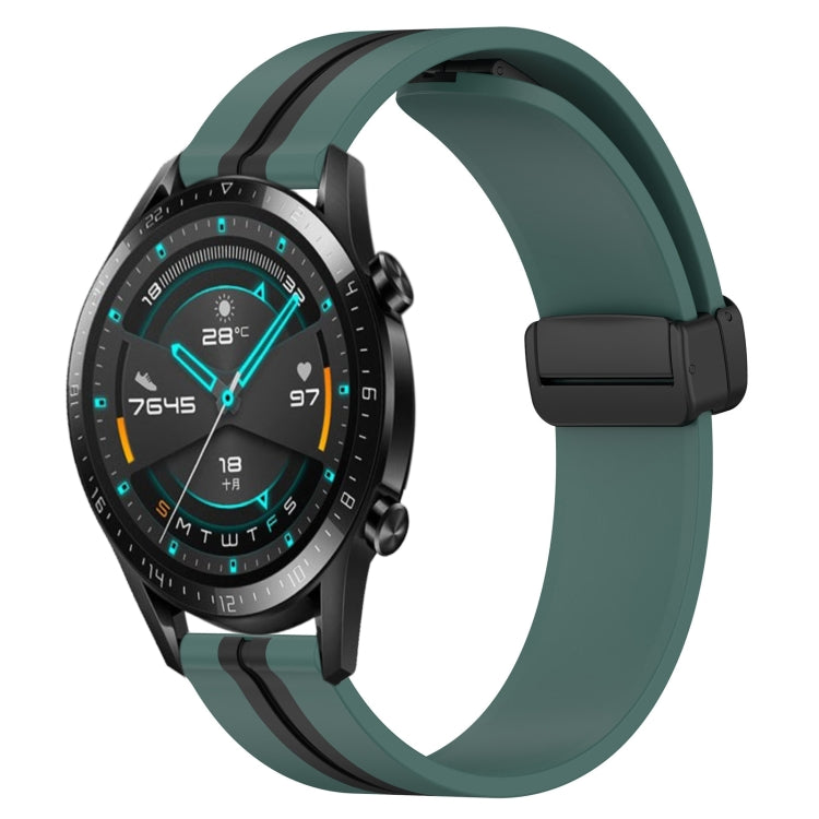 20mm Folding Magnetic Clasp Silicone Watch Band, For Huawei Watch GT3 Pro 43mm, For Huawei Watch GT3 42mm, For Huawei Watch GT2 42mm, For Huawei Watch 2
