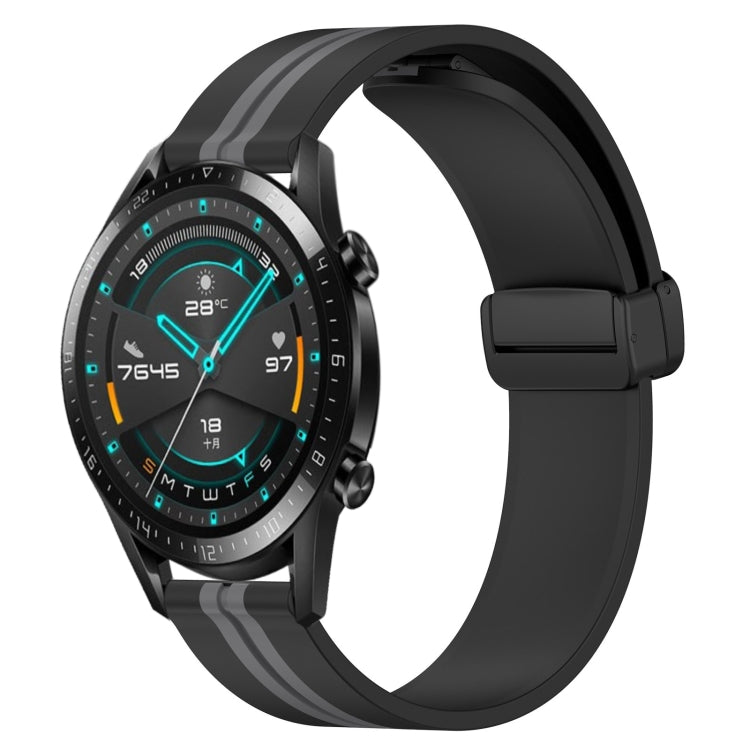 20mm Folding Magnetic Clasp Silicone Watch Band, For Huawei Watch GT3 Pro 43mm, For Huawei Watch GT3 42mm, For Huawei Watch GT2 42mm, For Huawei Watch 2