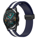 20mm Folding Magnetic Clasp Silicone Watch Band, For Huawei Watch GT3 Pro 43mm, For Huawei Watch GT3 42mm, For Huawei Watch GT2 42mm, For Huawei Watch 2