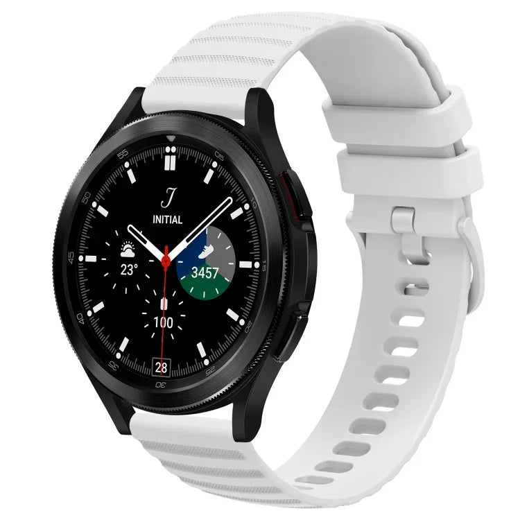 20mm Wavy Dot Pattern Solid Color Silicone Watch Band, For Samsung  Galaxy Watch 4 Classic 42mm, For Samsung  Galaxy Watch 4 Classic 46mm, For Samsung Galaxy Watch Active 2 40mm, For Samsung Galaxy Watch Active 2 44mm